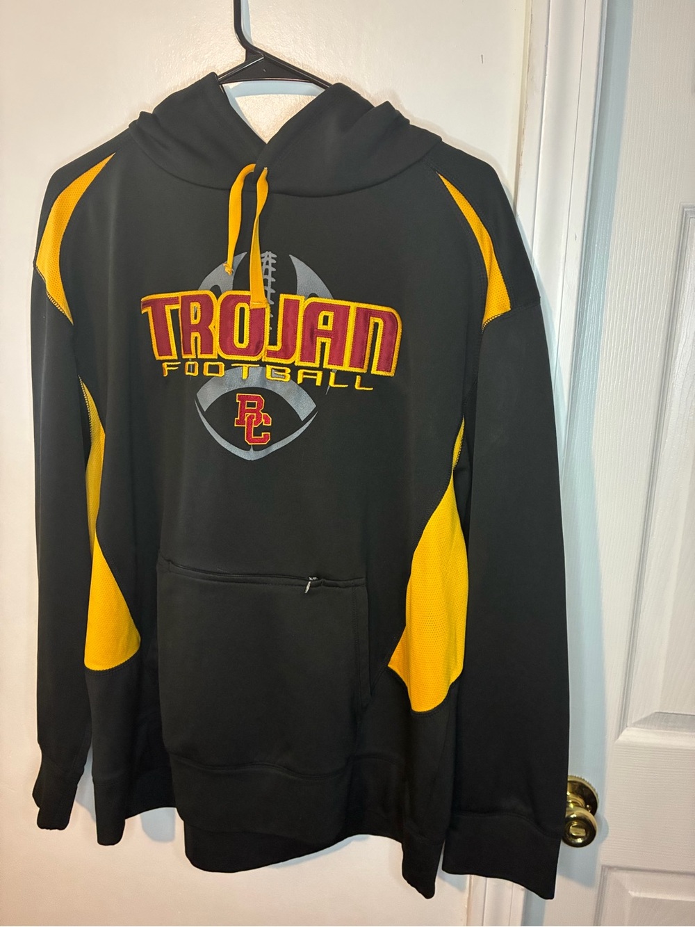 Trojan Football Men's Black & Gold Hoodie